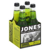 Jones Soda, Cane Sugar, Green Apple Flavor, 4 Each