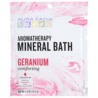 Aura Cacia Mineral Bath, Aromatherapy, Geranium, Comforting, 2.5 Ounce