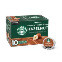 Starbucks K-Cup Coffee Pods, Hazelnut Naturally Flavored, 10 Each