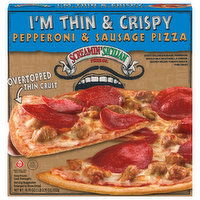 Screamin' Sicilian Pizza Co. Pizza, Pepperoni & Sausage, I'm Thin & Crispy, 18.75 Ounce