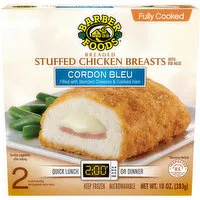 Barber Foods Barber Foods® Stuffed Chicken Breasts Cordon Bleu Fully Cooked, 2 Count, 10 Ounce