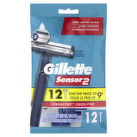 Gillette Sensor2 Fixed Head Men's Disposable Razors, 12 Count, 12 Each