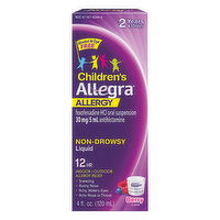 Allegra Children's Allergy Relief, Children's, Indoor/Outdoor, Berry Flavor, Non-Drowsy, 12 Hr, Liquid, 4 Ounce