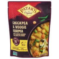 Patak's Chickpea & Veggie Korma, with Green Beans and Cauliflower, Mild, 10.05 Ounce