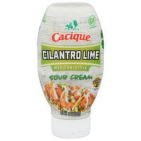 Cacique Cacique Sour Cream, Cilantro Lime, Mexican-Style, 12 Ounce