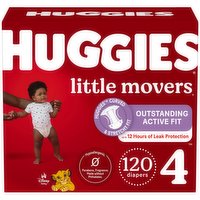 Huggies Little Movers Diapers, Disney Baby, 4 (22-37 lb), 120 Each