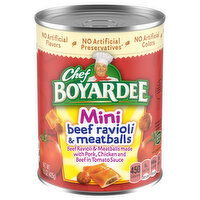Chef Boyardee Beef Mini Ravioli & Meatballs, 15 Ounce
