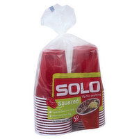 Solo Plastic Cups, Squared, 18 Ounce, 30 Each