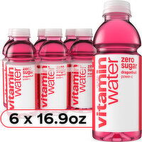 Vitaminwater Zero Sugar Power-C Dragonfruit Nutrient Enhanced Water Beverage, 6 Each