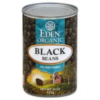 Eden Organic Black Beans, No Salt Added, 15 Ounce