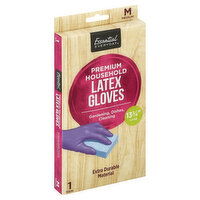 Essential Everyday Latex Gloves, Premium Household, Medium, 1 Each