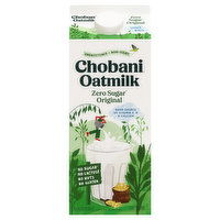 Chobani Oatmilk, Zero Sugar, Original, 52 Fluid ounce