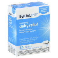 Equaline Dairy Relief, Fast Acting, Caplets, 32 Each