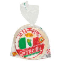 La Banderita Tortillas, White, Corn, 30 Each