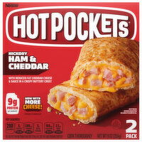 Hot Pockets Sandwiches, Crispy Buttery Crust, Hickory Ham & Cheddar, 2 Pack, 2 Each