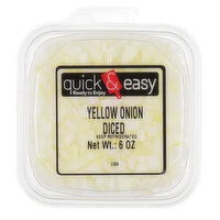 Quick and Easy Yellow Onion Diced, 6 Ounce