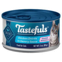 Blue Buffalo Blue Tastefuls Food for Cats, Chicken Entree in Savory Sauce, Tender Morsels, Adult, 3 Ounce