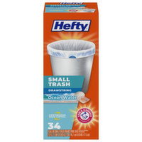 Hefty Trash Bags, Drawstring, Ocean Water, Small Trash, 34 Each