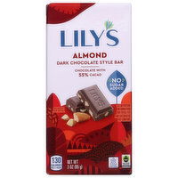 Lily's Dark Chocolate, Almond, 55% Cocoa, 3 Ounce