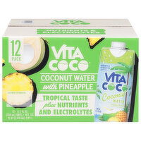 Vita Coco Coconut Water, Pineapple Flavored, 12 Each