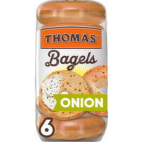 Thomas' Onion Pre-sliced Bagels, 6 count, 20 oz, 6 Each