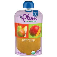 Plum Organics Baby Food, Organic, Pear + Mango, Stage 2 (6+ months), 4 Ounce