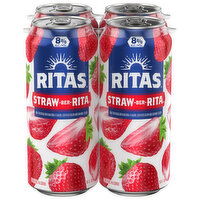 Ritas Malt Beverage, Straw-Ber-Rita, 4 Each