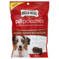 Milk-Bone Advanced Care Dog Treats, Hickory Smoked Bacon Flavor, Pill Pouches, 6 Ounce