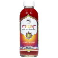 GT's Synergy Kombucha, Raw, Lemon Berry, 16 Fluid ounce