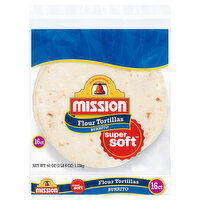 Mission Super Soft Flour Tortillas, Burrito, 16 Each