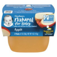 Gerber Natural for Baby Apple, Supported Sitter 1st Foods, 2 Each