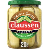 Claussen Hearty Garlic Deli-Style Sandwich Pickle Slices, 20 Fluid ounce