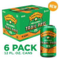 Sierra Nevada Beer, Trail Pass Non-Alcoholic IPA Craft Beer 6 Pack (12oz Cans), 6 Each