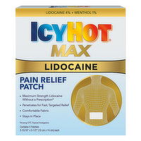 Icy Hot Max Pain Relief Patch, Lidocaine, 5 Each