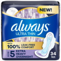 Always Ultra Thin Ultra Thin Pads, Size 5, 34 Each