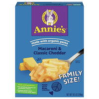 Annie's Macaroni & Classic Cheddar Family Size, 10.5 Ounce