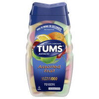 Tums Antacid, Ultra Strength 1000, Chewable Tablets, Assorted Fruit, 72 Each