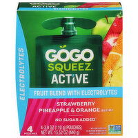 GoGo Squeez Fruit Blend, Strawberry Pineapple & Orange, 4 Each