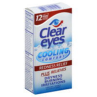 Clear Eyes Eye Drops, Lubricant/Redness Reliever, Cooling Comfort, 0.5 Ounce