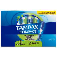 Tampax Compact Super Unscented Tampons, 32 Each