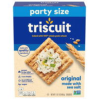 TRISCUIT Original Whole Grain Wheat Crackers, Vegan Crackers, Healthy Snacks, Lunch Snacks, Party Size, 17 Ounce