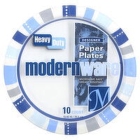 modernware Paper Plates, Heavy Duty, 10.06 Inches, 10 Each