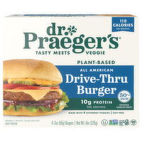 Dr. Praeger's Burger, Drive-Thru, All American, 4 Each