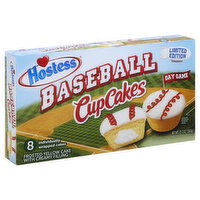 Hostess Cup Cakes, Frosted Yellow Cake with Creamy Filling, Baseball, 8 Each