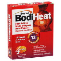 Beyond BodiHeat Heat Pads, Fast Acting, Multi-Purpose, 4 Pack, 4 Each