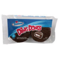 Hostess Ding Dongs Cake, with Creamy Filling, Chocolate, 2 Each