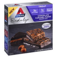 Atkins Endulge Dessert Bar, Chocolate Caramel Fudge, Treat, 5 Each