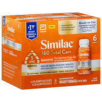 Similac 360 Total Care Infant Formula with Iron, Milk-Based Ready to Feed, 6 Each
