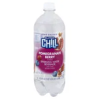 Super Chill Sparkling Water Beverage, Zero Calorie, Pomegranate Berry, 33.8 Ounce