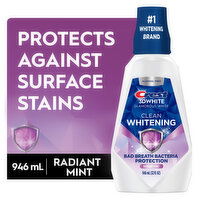 Crest 3D White Glamorous White Mouthwash, Alcohol Free, Helps Prevent Stains, Arctic Mint, 32 Fluid ounce